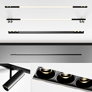 Modern Light Fixture Set Kit 3D model image 1 