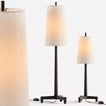 Stylish FALLON Iron Table Lamps 3D model image 1 