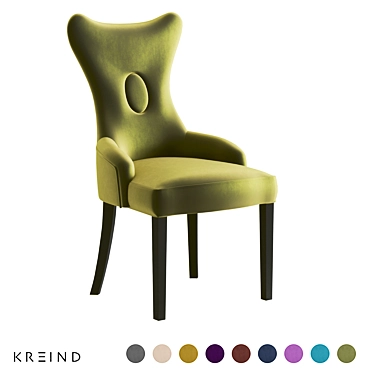 Luxurious Microvelvet and Wood Chair 3D model image 1 