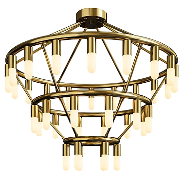 Maynor Elegant Candle Chandelier 3D model image 1 