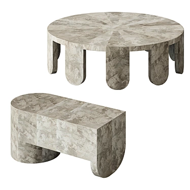 "White Walnut Briar Wood Gueridons 3D model image 1 
