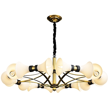 Sleek Modern Glass Pipe Chandelier 3D model image 1 