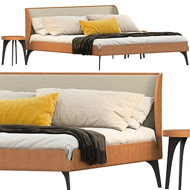 Bolzan Gabri Bed: Italian Elegance 3D model image 1 