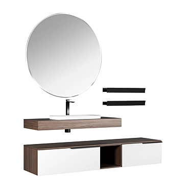 Modern Bathroom Vanity Set Elegant White Black 3D model image 1 