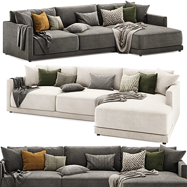 Cozy Modern Gather Sectional Sofa 3D model image 1 