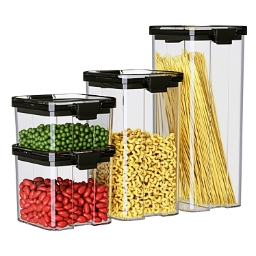 Food Storage Container Set (4) 3D model image 1 