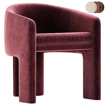 Milo Baughman Velvet Armchair Design 3D model image 1 