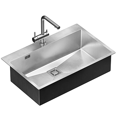 Steel Kitchen Sink AquaSanita Air 3D model image 1 