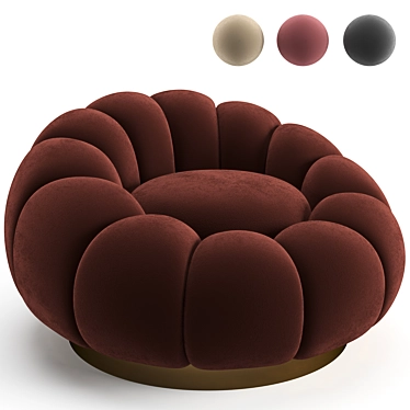 Sleek Swivel Armchair Eichholtz Mello 3D model image 1 