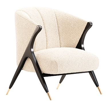 Pavone Boucle Chair: Stylish Seating 3D model image 1 