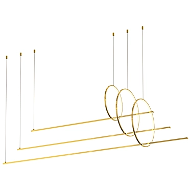 Geometric Ring Lamp Fixture 3D model image 1 