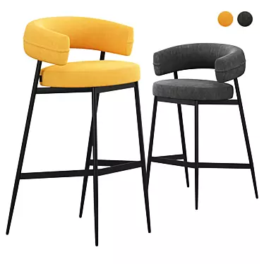 Zanotta Nena Bar Stool Two-Tone 3D model image 1 