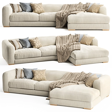 Uniqwa Mukuru Natural Corner Sofa 3D model image 1 