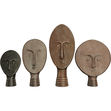 African Ethnic Masks Set 3D model image 1 