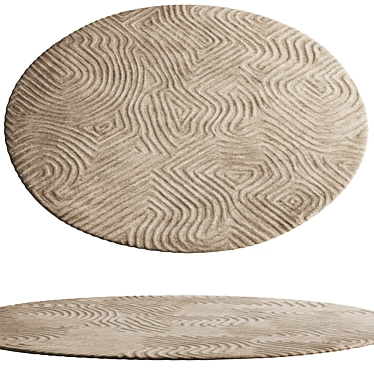 Genesis Maze Beige Round Rug 3D model image 1 