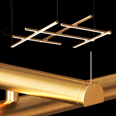 Sleek Metal Hilow Light Fixture 3D model image 1 