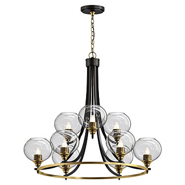 Paramount Matte Black Brass Chandelier 3D model image 1 