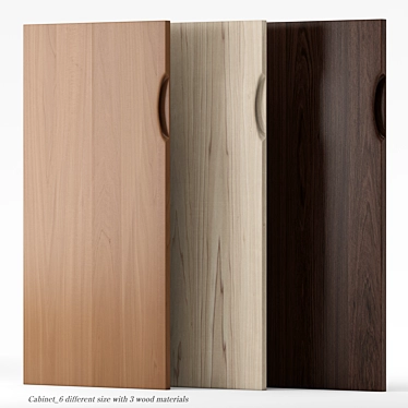 Premium Wood Cabinet Doors Set 3D model image 1 