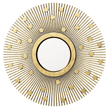 Vintage Sunburst Brass Mirror 3D model image 1 