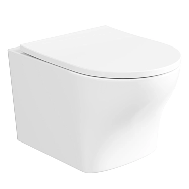  Glossy White Hanging Toilet 3D model image 1 