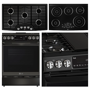 LG ProBake ProConvection Gas+Electric Set 3D model image 1 