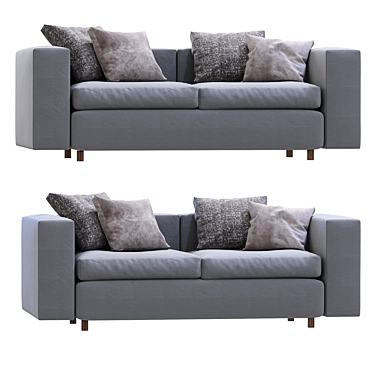 Stylish Modern Wall Sofa Design 3D model image 1 