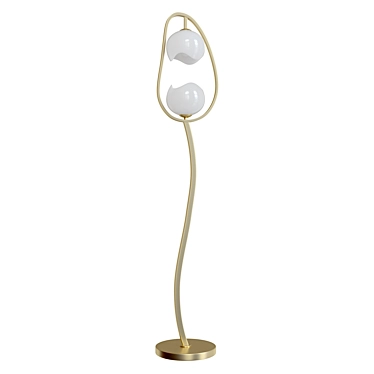  Waterlily 2-Light Gold Torchiere 3D model image 1 