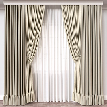 3D Curtain Model, Various Formats 3D model image 1 
