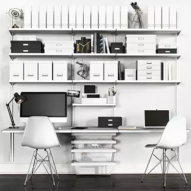 Workspace Organization Set: Wall & Desk Storage 3D model image 1 