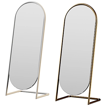 Retro-modern Oval Floor Mirror 3D model image 1 