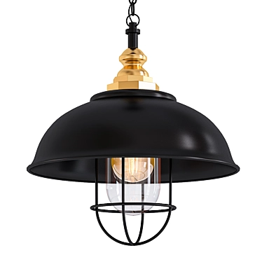 Retro Metal Loft Pendant Light 3D model image 1 