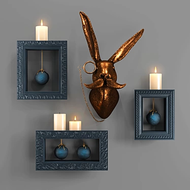 Rabbit Head Wall Decor 3D model image 1 