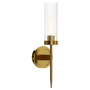 Sconce Modern Minimalist 1-Light Cylinder Clear Ribbed Glass Shade Wall Sconces in Gold&Black wall lamp