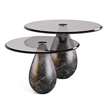 Mura Black Marble Coffee Table 3D model image 1 
