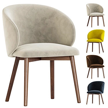 Connubia Tuka Upholstered Dining Chair 3D model image 1 