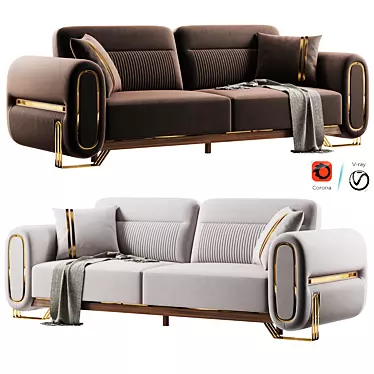 Luxury Rolex Sofa Set 3D 3D model image 1 