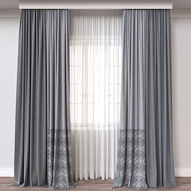 Modern Curtain Model for 3D 3D model image 1 