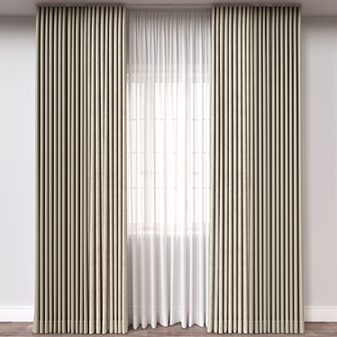 Rendered Curtain Model for 3D 3D model image 1 