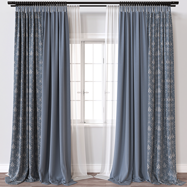 Elegant 3D Curtain Model 3D model image 1 