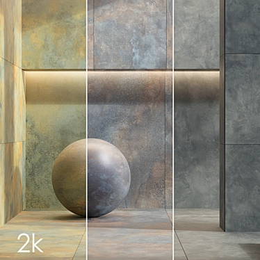 Metallic Concrete Tiles Bundle - 24 Textures 3D model image 1 