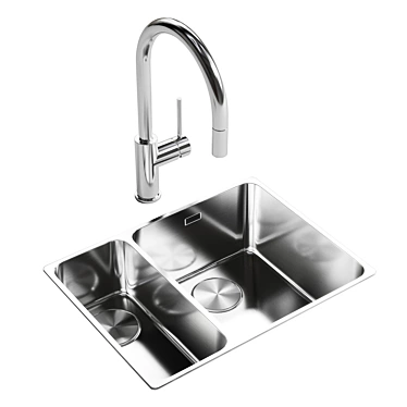 Mythos Myx Steel Sink Duo 3D model image 1 