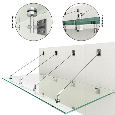 Sleek Glass Canopy Expansion 3D model image 1 