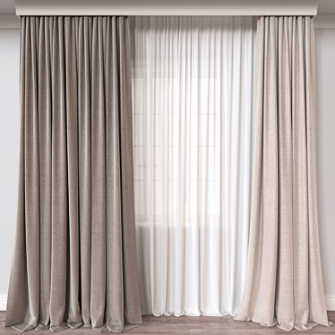 Designer Curtain Model 3D Render 3D model image 1 