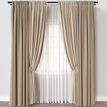 Versatile 3D Curtain Model, 101K Polygons 3D model image 1 