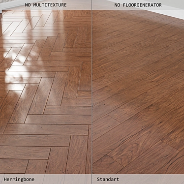 Luxury Laminate Flooring: Herringbone & Standard Styles 3D model image 1 