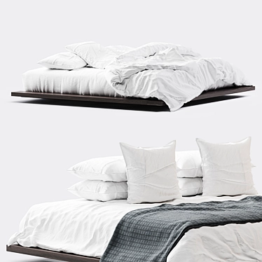 Crisp White Bedding Set 3D model image 1 
