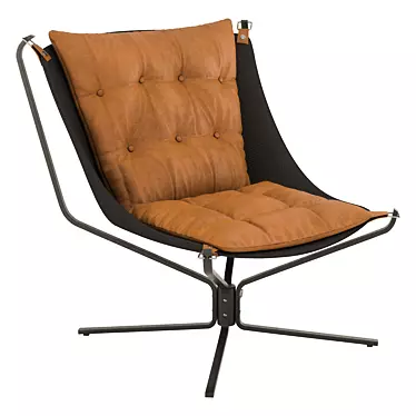 Leather Butterfly Chair, Modern Design 3D model image 1 