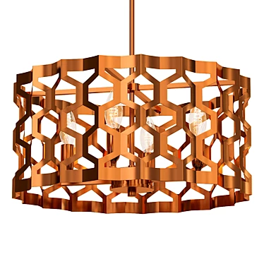 Golden Honeycomb Convertible Ceiling Light 3D model image 1 