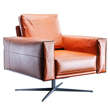 Luxury Swivel Leather Lounge Chair 3D model image 1 