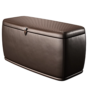 Luxury Upholstered Rectangular Pouffe 3D model image 1 